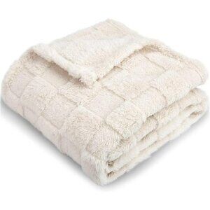 3D gingham fleece baby blanket 30x40 soft cozy toddler throw for crib bed